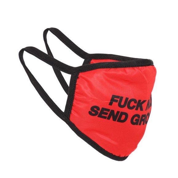 😷3/$15! NWT FN Eff Nudes Mask Red/Black - Picture 2 of 2